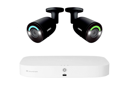 Lorex Fusion 4K 16 Camera Capable (8 Wired and 8 Wi-Fi) 2TB Wired NVR System with Bullet AI PoE Cameras Featuring Smart Security Lighting