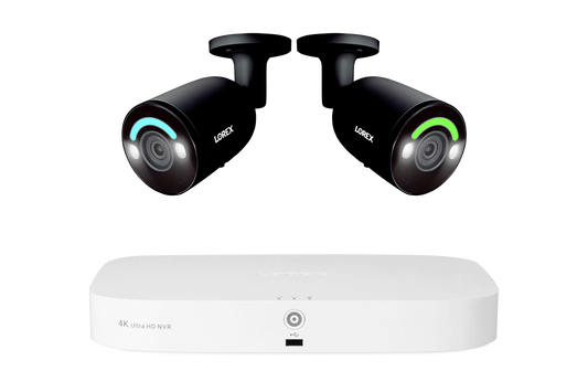 Lorex Fusion 4K 16 Camera Capable (8 Wired and 8 Wi-Fi) 2TB Wired NVR System with Bullet AI PoE Cameras Featuring Smart Security Lighting