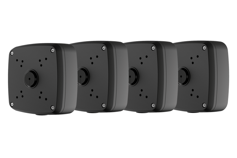 Outdoor Junction Box for 4 Screw Base Cameras (Black, 4-pack)