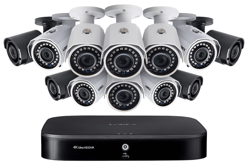 Outdoor Surveillance System with 8 HD 1080p Cameras and 4 HD 1080p Wireless Cameras