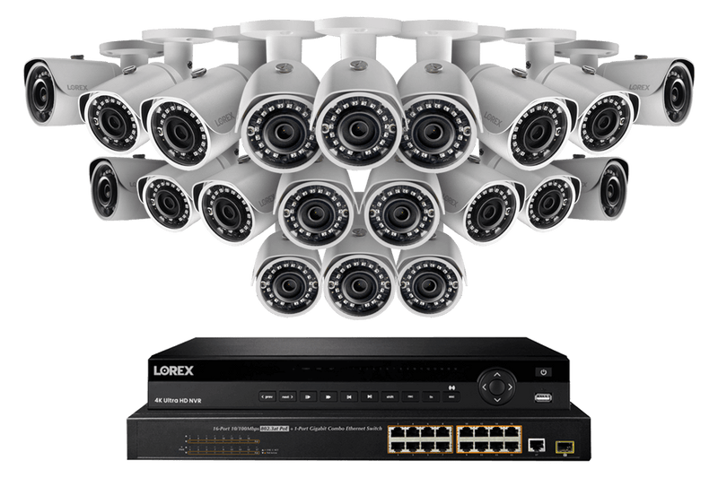 32 Channel NVR Security System with Twenty 2K (5MP) Color Night Vision IP Cameras