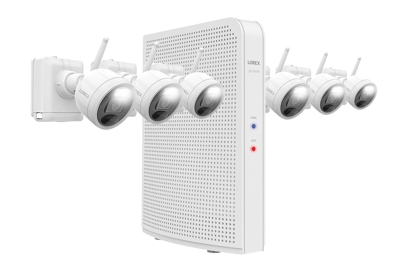 2K Wire-Free System with 6 Battery-Operated Active Deterrence Cameras and Person Detection