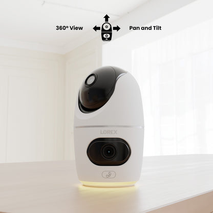 Lorex 2K Dual Lens Indoor Pan-Tilt Wi-Fi Security Camera (32GB)