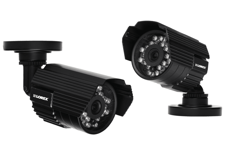 Audio security cameras with night vision
