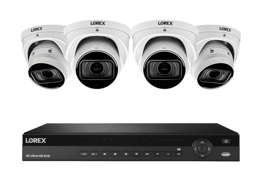 Lorex Elite Series NVR with N4 (Nocturnal Series) IP Dome Cameras - 4K 16-Channel 4TB Wired System
