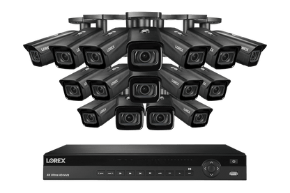Lorex 4K (16 Camera Capable) 4TB Wired NVR System with Nocturnal 3 Smart IP Bullet Cameras with Motorized Varifocal Lens - Black 16