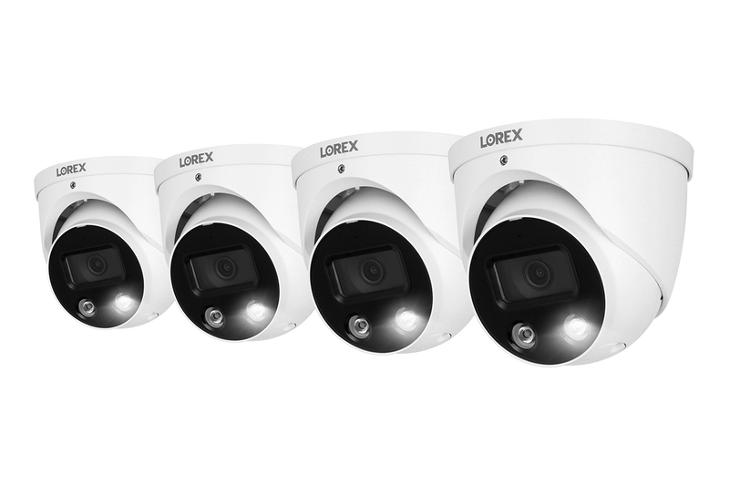 4K Ultra HD Smart Deterrence IP Dome Camera with Smart Motion Detection Plus (4-Pack)