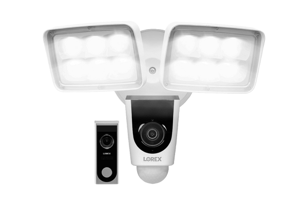 Home Monitoring Kit featuring Wi-Fi Floodlight Camera and 1080p HD Video Doorbell