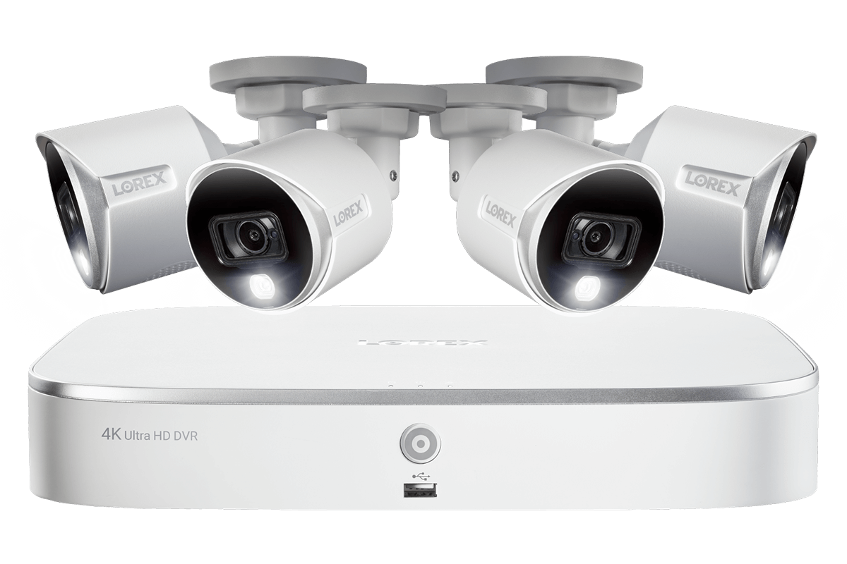 4K Ultra HD Security System with 4K (8MP) Active Deterrence Cameras featuring Advanced Person/Vehicle Detection