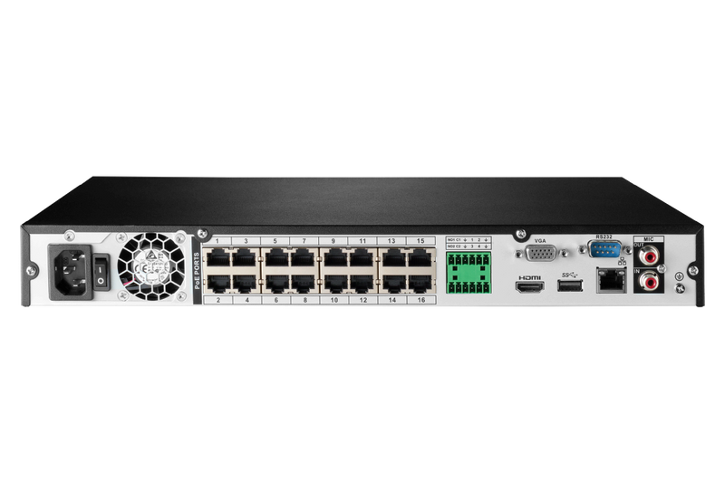 16-Channel 4K Ultra HD Fusion NVR IP System with Smart Deterrence Dome Cameras