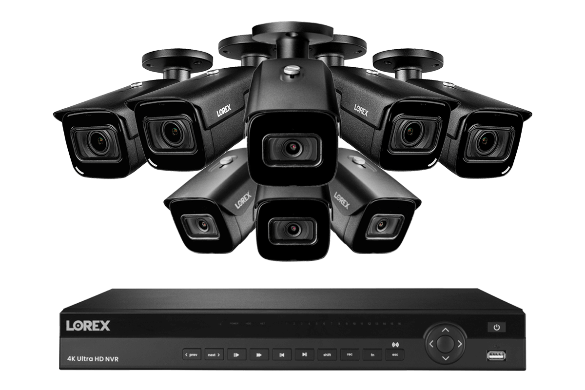 Lorex Nocturnal 4K 16-channel 4TB NVR System with Smart IP 30 FPS Listen-in Audio Cameras & Motorized Varifocal Cameras
