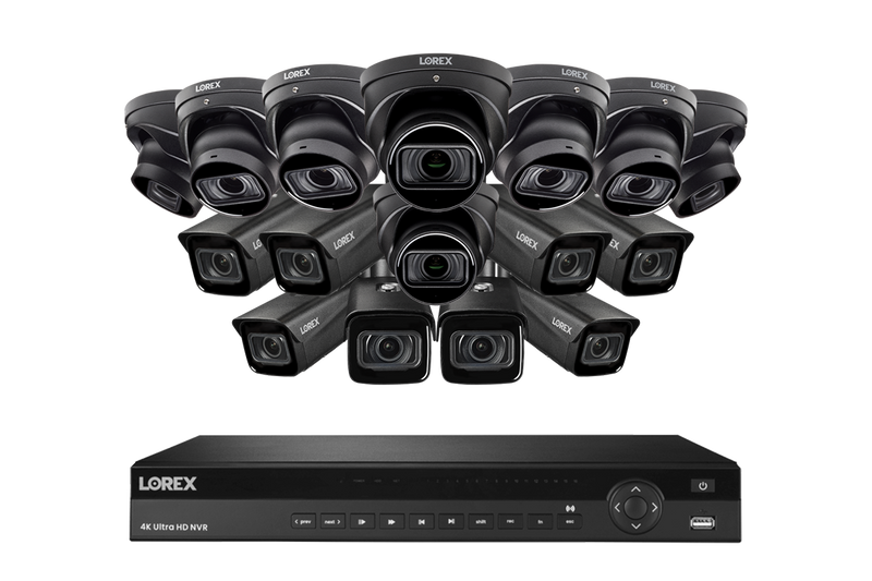 Lorex 4K (16 Camera Capable) Nocturnal 4 Pro Series NVR System with 8 Bullet and 8 Dome Cameras with Motorized Varifocal Lens