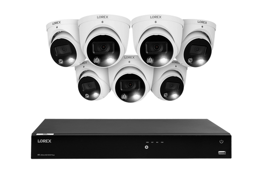 Lorex Fusion 4K (16 Camera Capable) 4TB Wired NVR System with 7 Dome Cameras Featuring Smart Deterrence and Two-Way Talk - Amazon