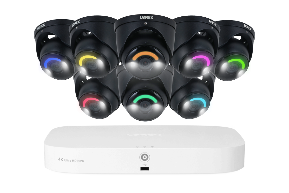 Lorex Fusion 4K 16 Camera Capable (8 Wired and 8 Wi-Fi) 2TB Wired NVR System with Dome Cameras Featuring Smart Security Lighting