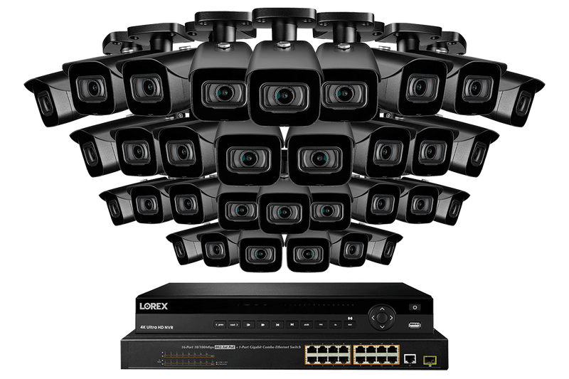 4K Ultra HD IP NVR System with 32 Weatherproof 4K (8MP) IP Metal Cameras