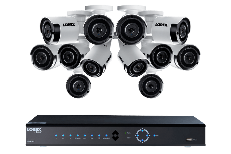 4K Ultra HD IP NVR system with twelve 2K (5MP) IP cameras