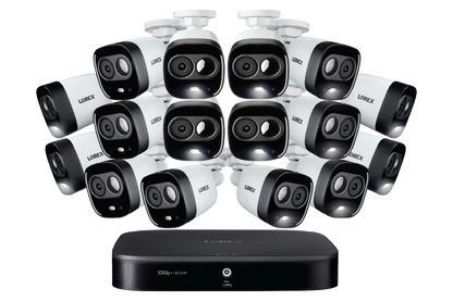 1080p HD 16-Channel Security System with 16 1080p HD Active Deterrence Security Cameras, Advanced Motion Detection and Smart Home Voice Control