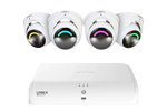 Lorex 4K Fusion 2TB Wired NVR System with Four 4K IP Dome Smart Security Lighting Cameras
