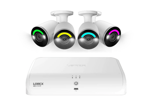 Lorex 4K Fusion 2TB Wired NVR System with 4K IP Bullet Smart Security Lighting Cameras