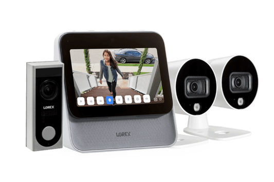 Lorex Smart Home Security Center with Two 1080p Outdoor Wi-Fi Cameras and HD Video Doorbell