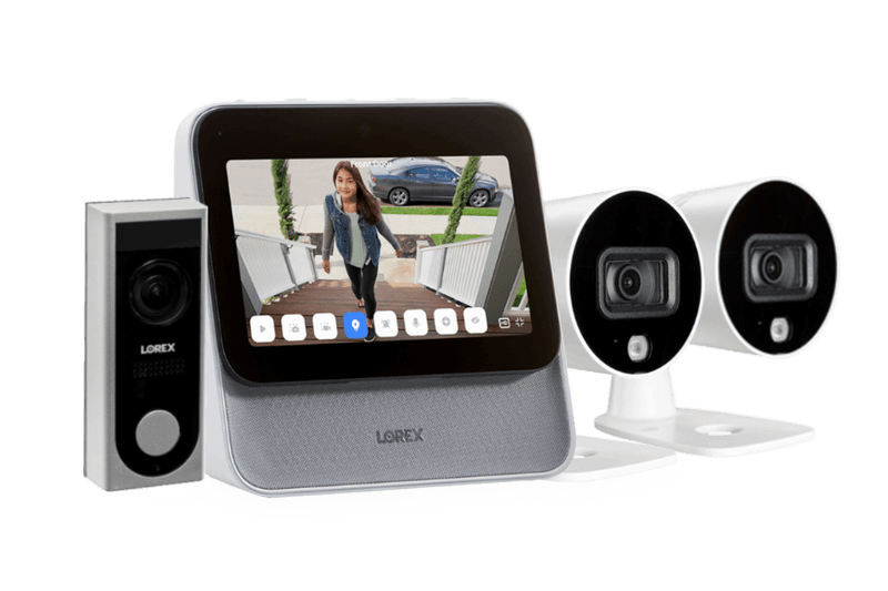 Lorex Smart Home Security Center with Two 1080p Outdoor Wi-Fi Cameras and HD Video Doorbell