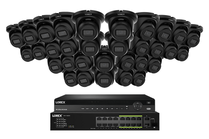 Lorex Pro Series 4K 32 Camera Capable Wired NVR System with 4MP (2K) A4 IP Turret Cameras - Black 32
