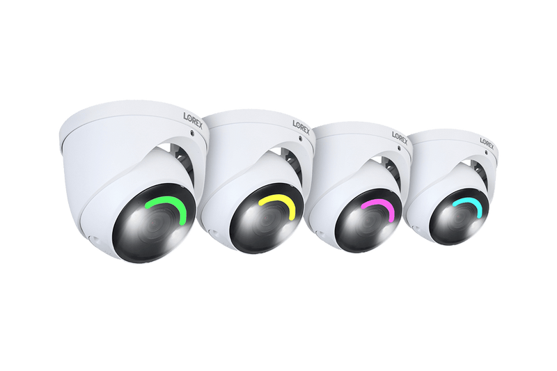 Lorex 4K Smart Security Lighting Deterrence Dome AI PoE IP Wired Camera - White (4-pack)