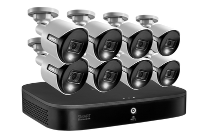 4K Ultra HD Security System with 16-Channel DVR and Eight 4K (8MP) Active Deterrence Cameras featuring Smart Motion Detection and Smart Home Voice Control