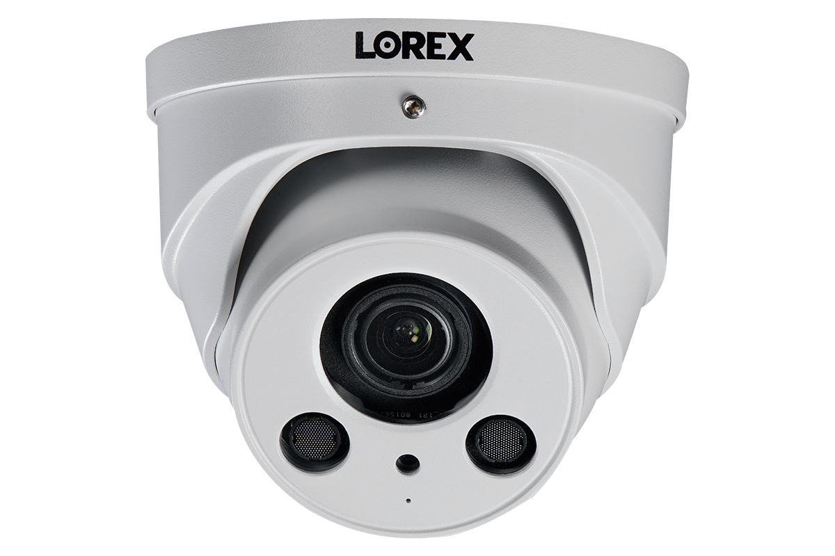 4K Nocturnal IP NVR System with Four Outdoor 4K (8MP) IP Bullet and Four 4K Audio Dome Cameras, 4x Optical Zoom and 250FT Night Vision