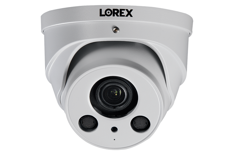 4K Nocturnal IP NVR System with Four Outdoor 4K (8MP) IP Bullet and Four 4K Audio Dome Cameras, 4x Optical Zoom and 250FT Night Vision