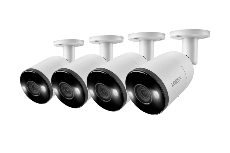 Lorex H13 4K IP Wired Bullet Security Camera with Smart Deterrence and Smart Motion Detection (Four Pack)