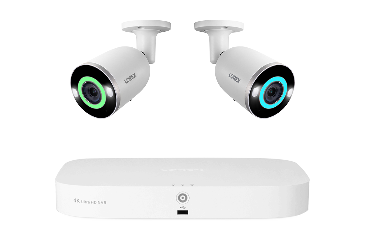 Lorex Fusion 4K 16 Camera Capable (8 Wired and 8 Wi-Fi) 2TB Wired NVR System with Bullet Cameras Featuring Smart Security Lighting