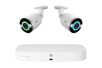 Lorex Fusion 4K 16 Camera Capable (8 Wired and 8 Wi-Fi) 2TB Wired NVR System with Bullet Cameras Featuring Smart Security Lighting