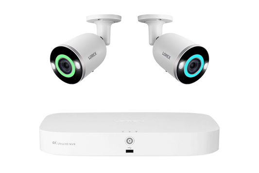 Lorex Fusion 4K 16 Camera Capable (8 Wired and 8 Wi-Fi) 2TB Wired NVR System with Bullet Cameras Featuring Smart Security Lighting