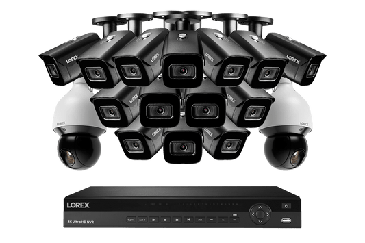 Lorex 4K 16-Channel 3TB Wired NVR System with 14 Nocturnal 3 Smart Cameras and 2 PTZ Cameras
