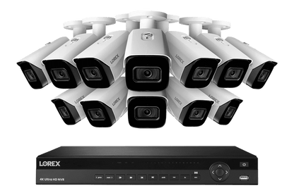Lorex 4K (16 Camera Capable) 4TB Wired NVR System with Nocturnal 3 Smart IP Bullet Cameras with Listen-In Audio and 30FPS