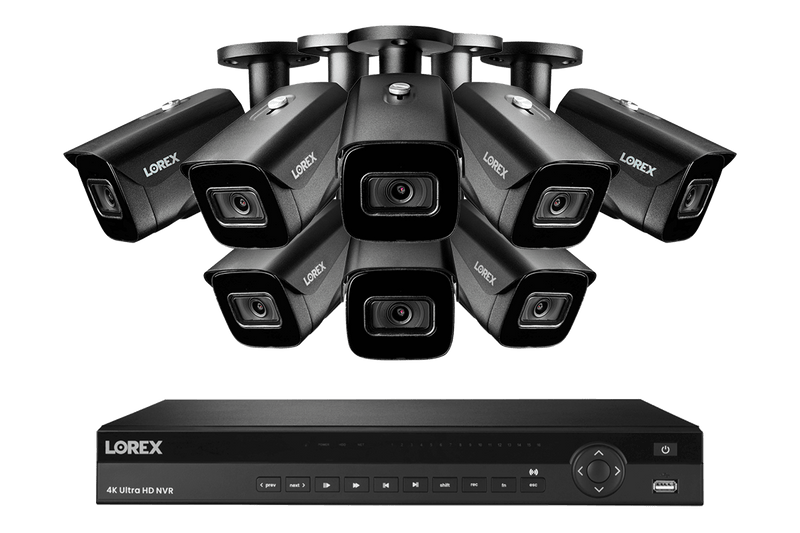 4K Nocturnal IP System with 16-channel NVR and Eight 4K Smart IP Security Cameras with Real-Time 30FPS Recording and Listen-in Audio