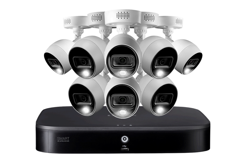 4K 8-channel 2TB Wired DVR System with Active Deterrence Cameras