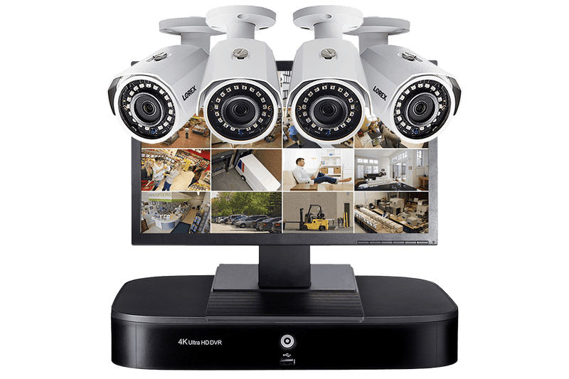 Complete Security Camera System with 8-Channel 4K DVR, Four 1080p Outdoor Security Cameras and Monitor