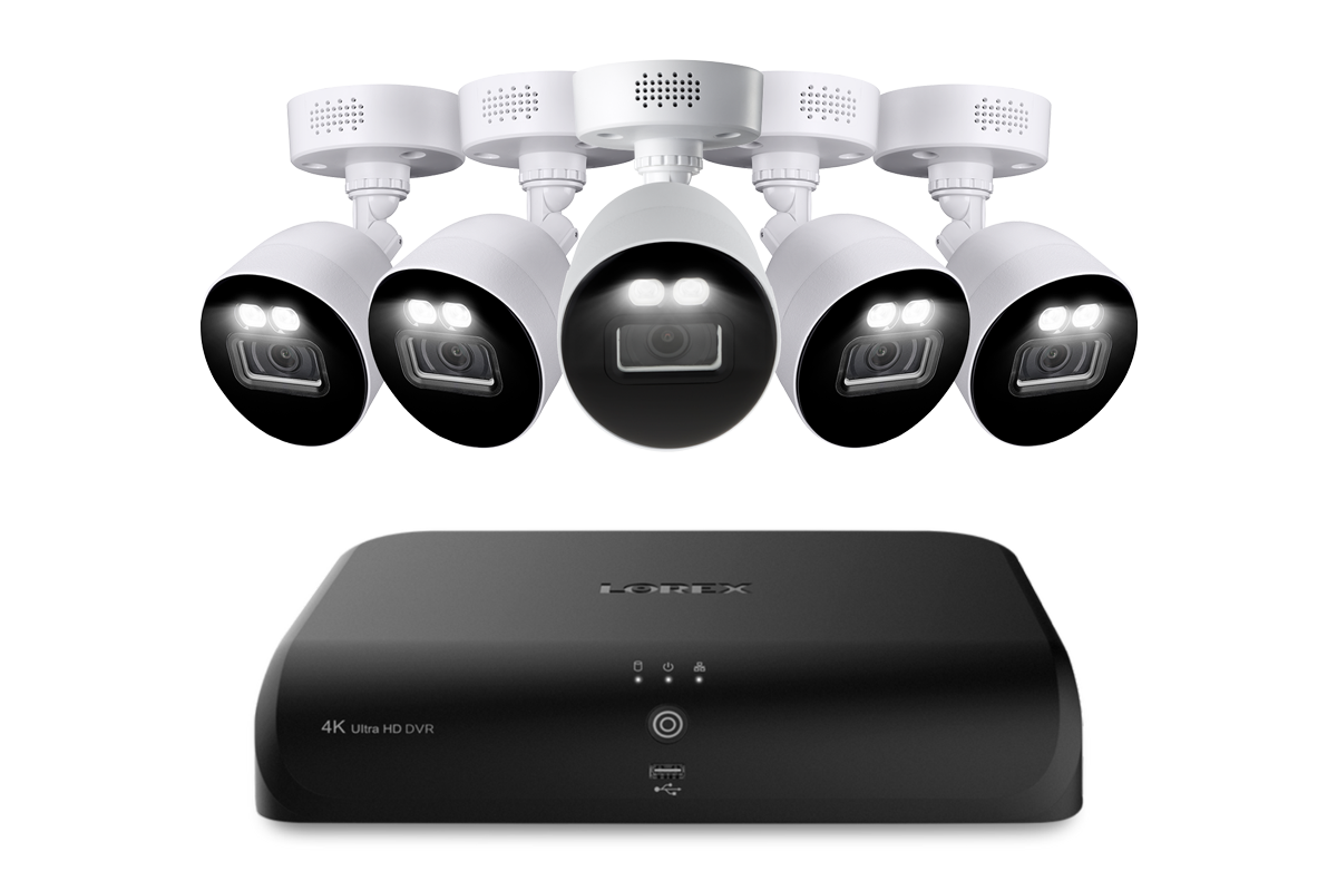 Lorex Fusion 4K 12 Camera Capable (8 Wired + 4 Wi-Fi) 2TB Wired DVR System with Active Deterrence Bullet Cameras