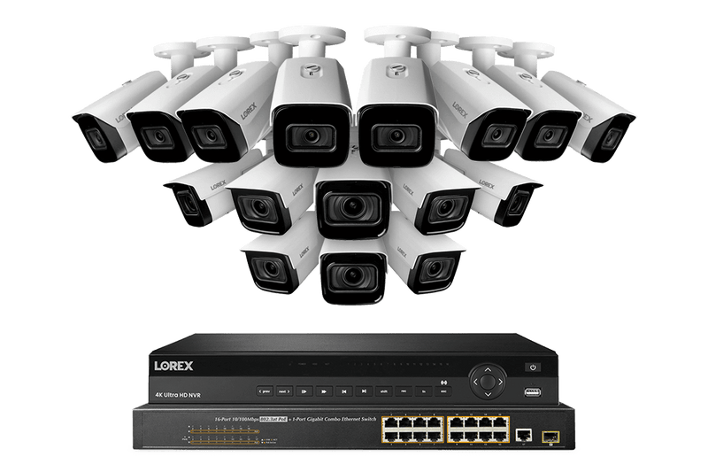 Lorex Nocturnal 4K 32-Channels 4TB NVR System with 8 Motorized Varifocal Cameras and 8 Audio Cameras
