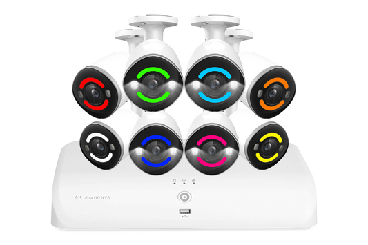 Lorex Fusion 4K 16-Channel 2TB Wired NVR System with 8 Smart Security Lighting Cameras