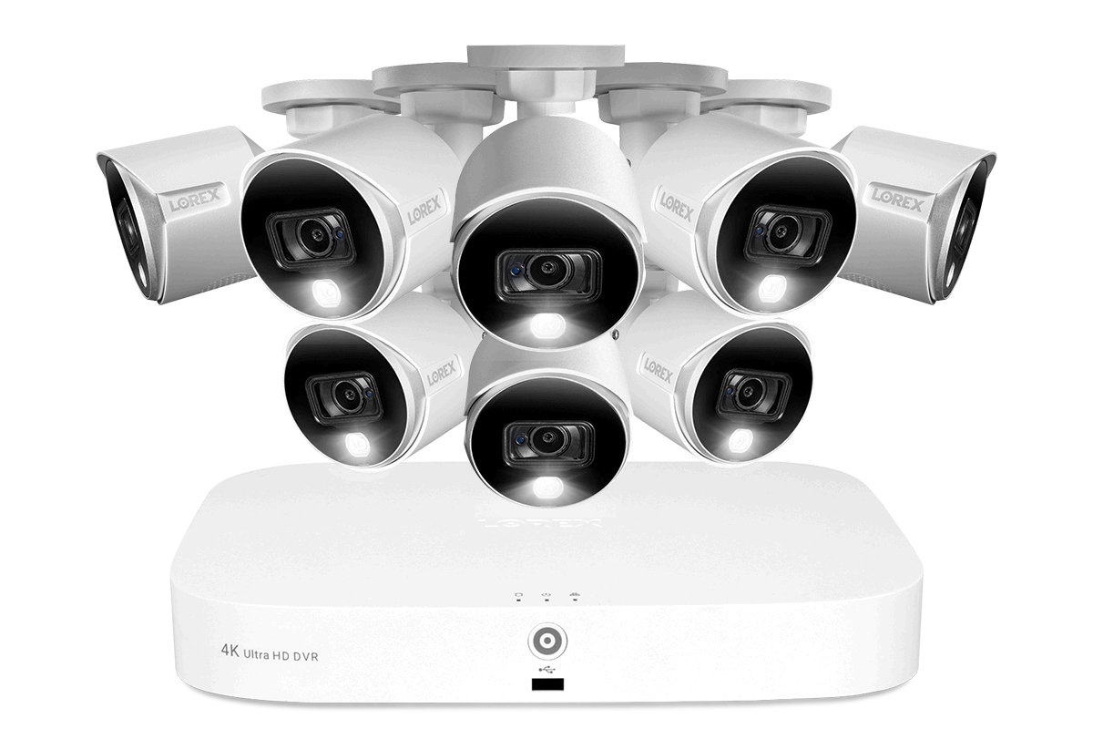 4K Wired DVR Security System with 8 Active Deterrence Cameras, Smart Motion Detection and Face Recognition