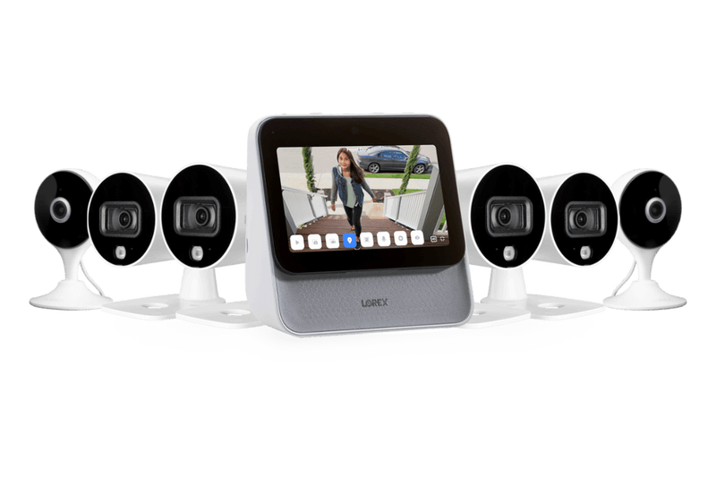 Lorex Smart Home Security Center with Four 1080p Outdoor and Two 2K Indoor Wi-Fi Security Cameras