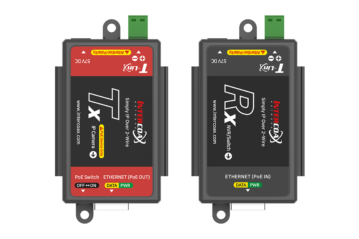 Single Port IP & PoE over 2-wire Set (300m/1000ft end-to-end converters)