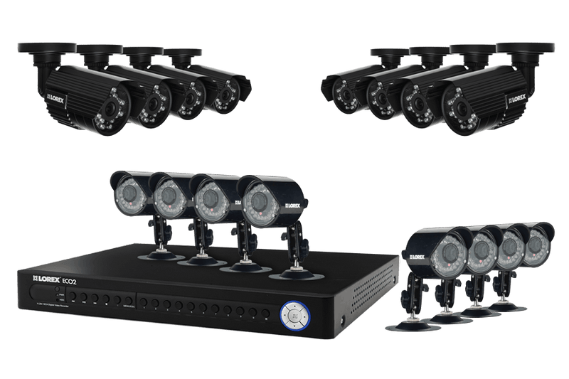 Security camera system with night vision cameras and audio