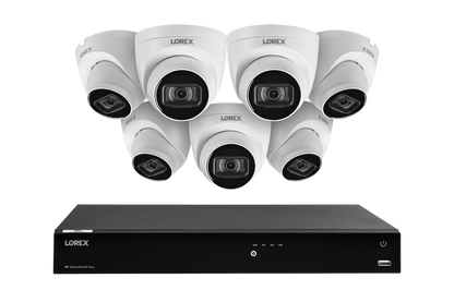Lorex Fusion 4K (16 Camera Capable) 3TB Wired NVR System with 7 IP Dome Cameras featuring Listen-In Audio - Amazon