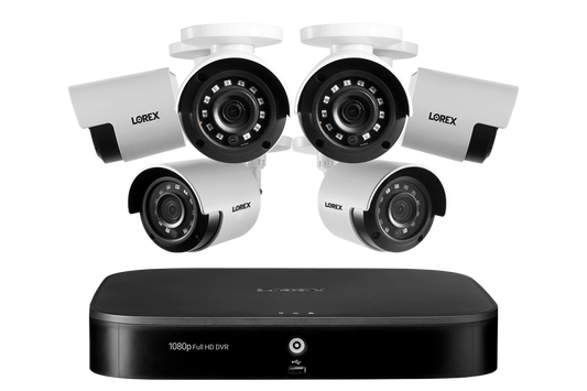 1080p 8-channel 1TB Wired DVR System with 6 Cameras