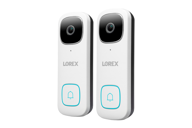 2K Wi-Fi Video Doorbell with Person Detection (Wired) - White (Two Pack)