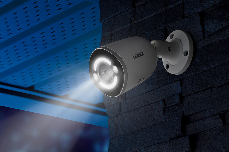 Lorex 4K Smart Security Lighting Deterrence Bullet AI PoE IP Wired Cameras